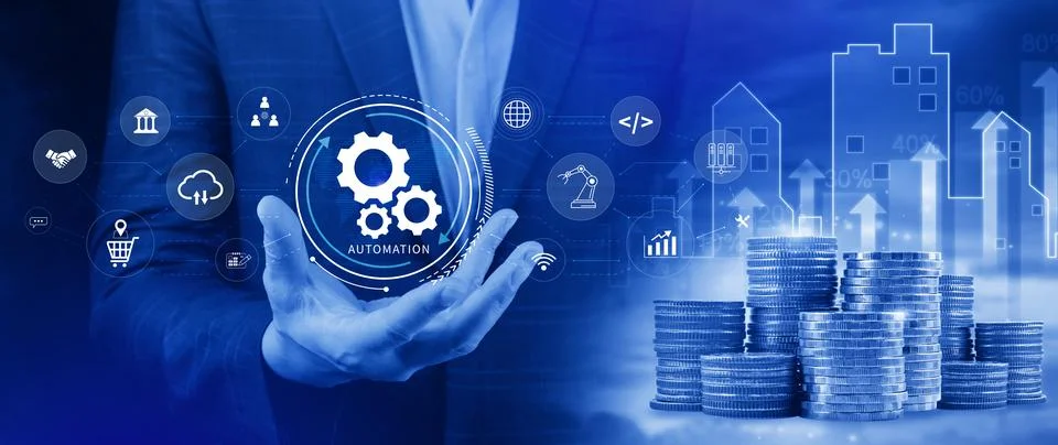 Automation and IOT Software Technology Process System Business concept. Imp.. Stock Photos