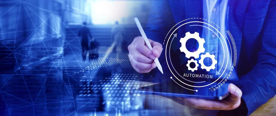 Automation and IOT Software Technology Process System Business concept. Imp.. 스톡 사진