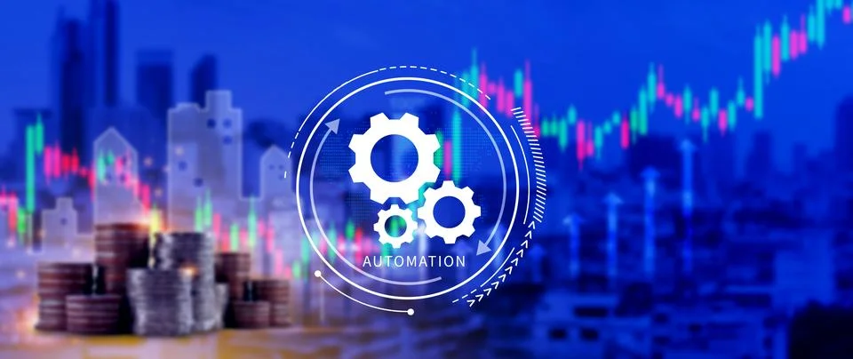 Automation and IOT Software Technology Process System Business concept. Imp.. 스톡 사진