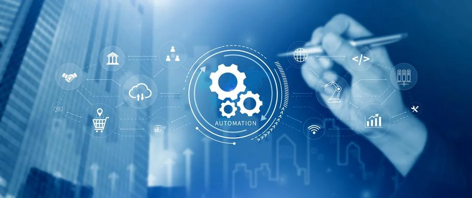 Automation and IOT Software Technology Process System Business concept. Imp.. Stock Photos