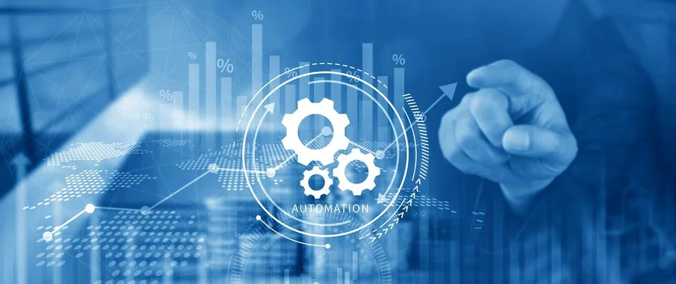 Automation and IOT Software Technology Process System Business concept. Imp.. Stock Photos