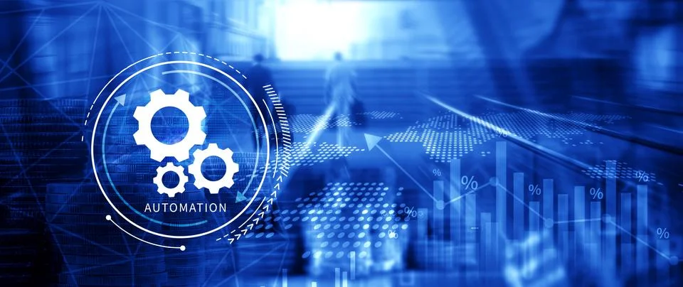Automation and IOT Software Technology Process System Business concept. Imp.. Stock Photos