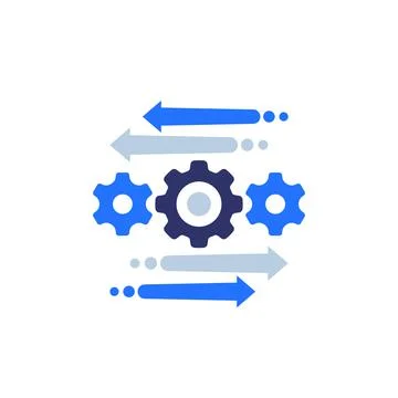 Automation and optimization process icon on white Stock Illustration