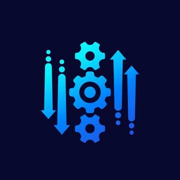 Automation and optimization process icon on dark Stock Illustration