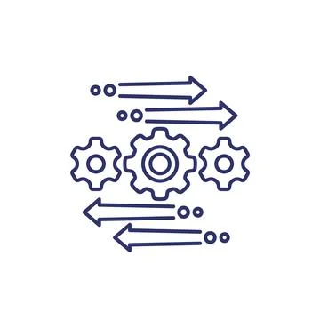 Automation and optimization process line icon イラスト素材