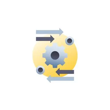 Automation and optimization process, vector icon Illustrazione stock