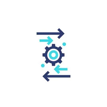 Automation and optimization vector icon on white イラスト素材