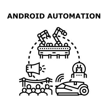 Automation and robotics solutions integrating modern technology Stock Illustration