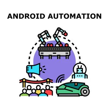 Automation and robotics solutions integrating modern technology Stock Illustration