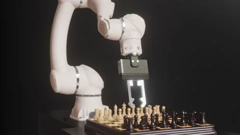 Automation and robotization, replacing a person with a robot Stock Footage 170001861