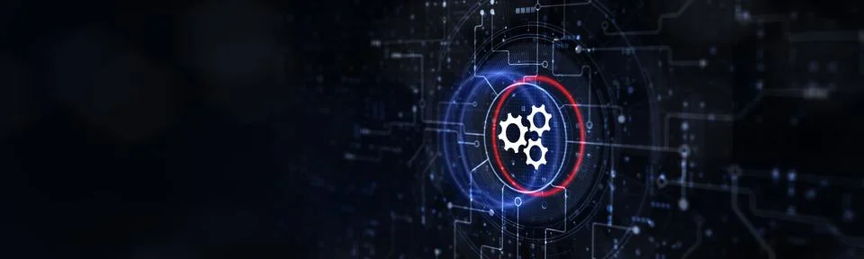 Automation and System Optimization Displayed on a Digital Interface. Stock Photos