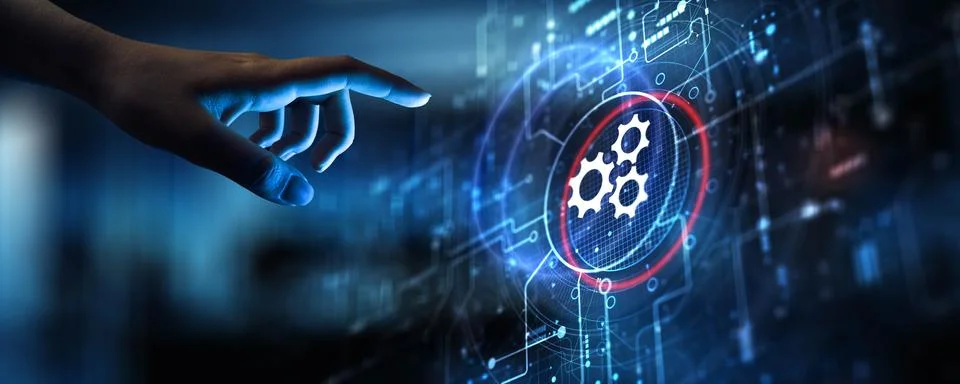 Automation and System Optimization Displayed on a Digital Interface. Stock Photos