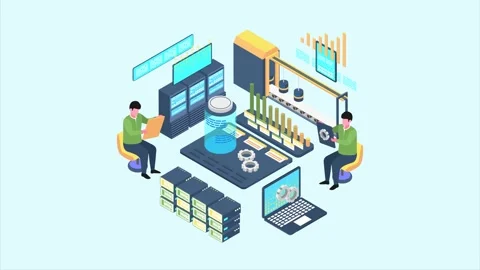 Automation animated isometric concept. Stock Footage 231271841