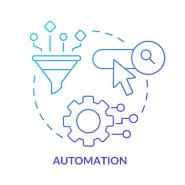 Automation blue gradient concept icon Illustrazione stock