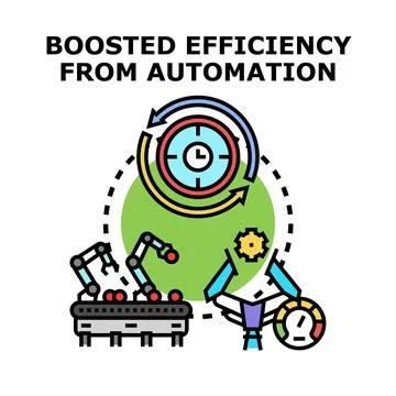 Automation boosting industrial efficiency concept Stock Illustration