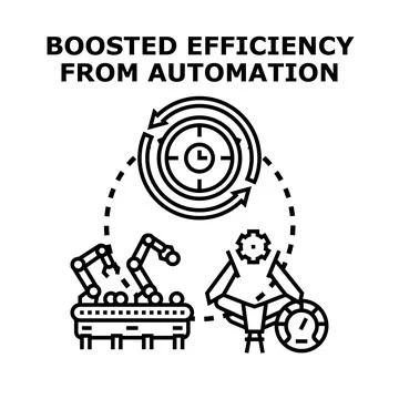Automation boosting industrial efficiency concept Stock Illustration