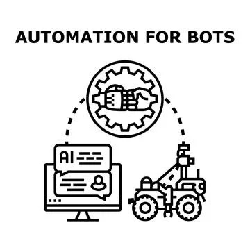 Automation for bots concept developing artificial intelligence system 스톡 일러스트
