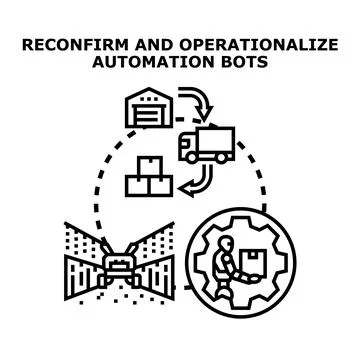 Automation bots operationalizing intelligent logistic supply chain agricultur 스톡 일러스트