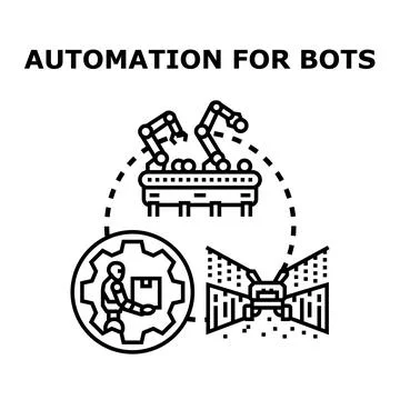Automation for bots using robots and smart technology Stock Illustration
