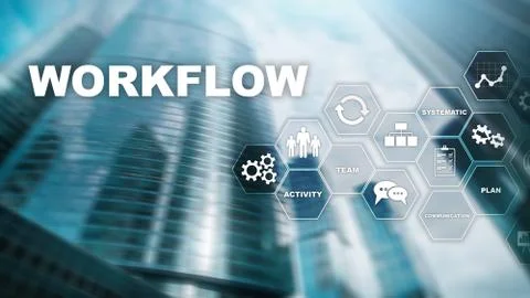 Automation of business workflows. Work process. Reliability and repeatability in Stock Illustration