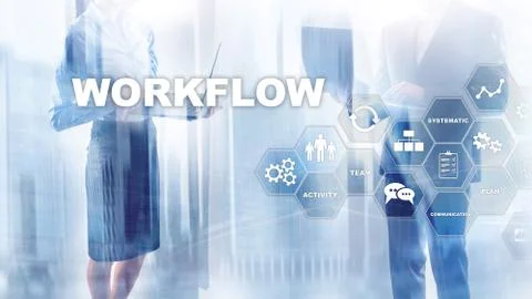 Automation of business workflows. Work process. Reliability and repeatability Foto stock
