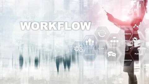 Automation of business workflows. Work process. Reliability and repeatability in Stock Photos