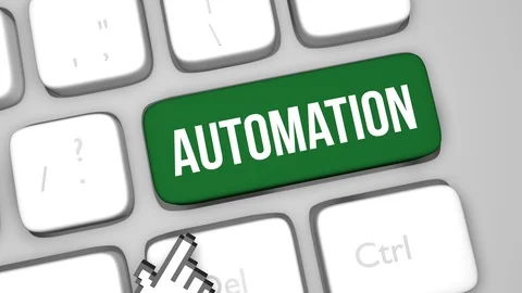Automation concept keyboard key animation Stock Footage 91547641