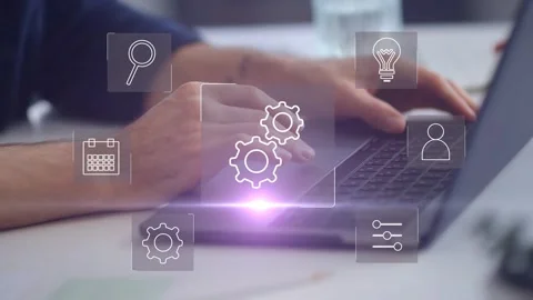 Automation concept. Optimise business process workflow. Stock Footage 280225018