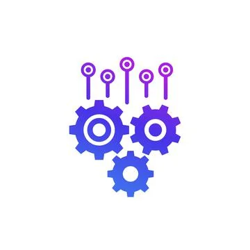 Automation concept, vector icon on white Stock Illustration