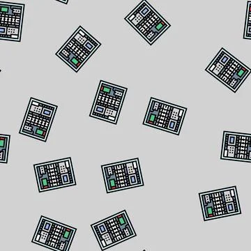 Automation control panel industry vector seamless pattern 스톡 일러스트