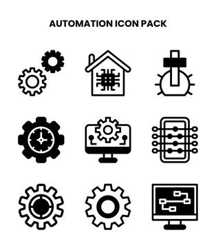 Automation DuoTone Bundle Icons Pack Illustrazione stock