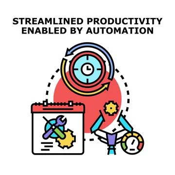 Automation enabling efficient workflow and improved productivity Stock-Illustration