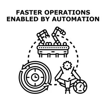 Automation enabling faster operations and increased productivity Stock Illustration