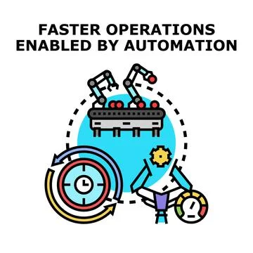 Automation enabling faster operations and increased productivity Stock Illustration