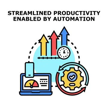 Automation enabling streamlined productivity and efficiency growth Stock Illustration