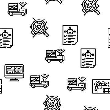 Automation Engineer Vector Seamless Pattern Illustrazione stock