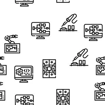 Automation Engineer Vector Seamless Pattern Illustrazione stock