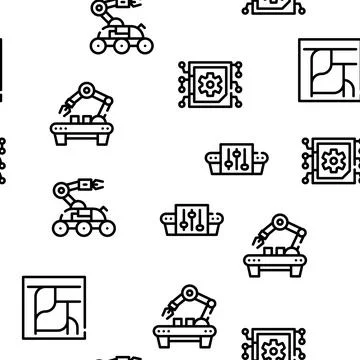 Automation Engineer Vector Seamless Pattern Stock Illustration