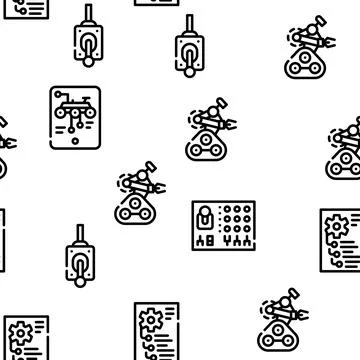 Automation Engineer Vector Seamless Pattern Stock Illustration
