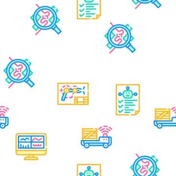 Automation Engineer Vector Seamless Pattern Stock Illustration