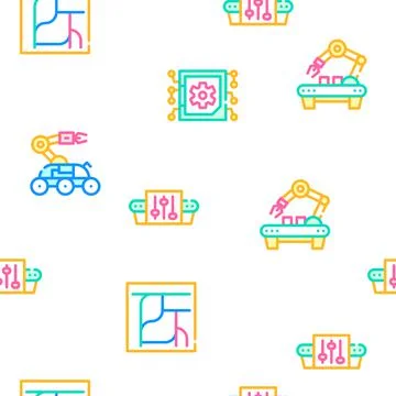 Automation Engineer Vector Seamless Pattern Stock Illustration