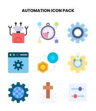 Automation Flat Graphics Icons Pack イラスト素材