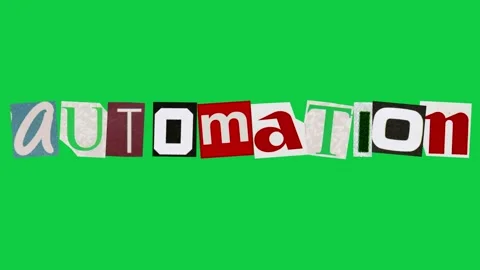Automation graphic text paper cut Stop Motion, magazine collage, ransom not.. Stock Footage 336823944
