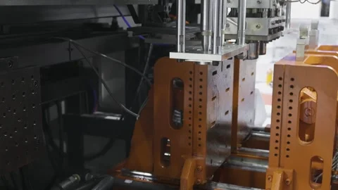 Automation Heavy Industry machine working. Plastic injection mold factory mac Stock Footage 337543574
