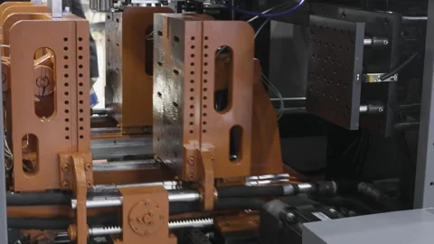 Automation Heavy Industry machine working. Plastic injection mold factory mac Stock Footage 337543578