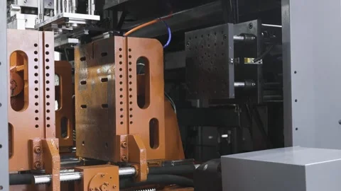Automation Heavy Industry machine working. Plastic injection mold factory mac Stock Footage 337543579