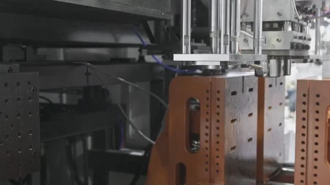 Automation Heavy Industry machine working. Plastic injection mold factory mac Stock Footage 337543592