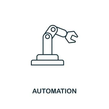 Automation icon. Thin line style industry 4.0 icons collection. UI and UX. Pixel Stock Illustration