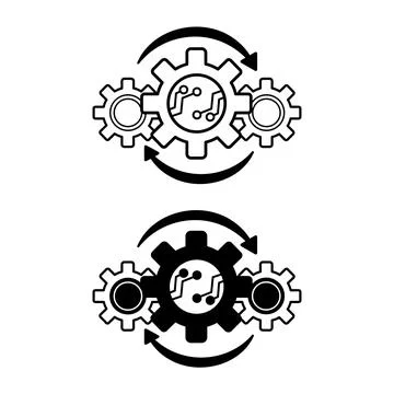 Automation icons. Electronic Control. Workflow Vector Icon. Technology Concep Stock Illustration