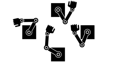 Automation illustration - infinite  loop animation Stock Footage 123188288